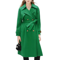 Felicity Trench Coat with Belted in Green