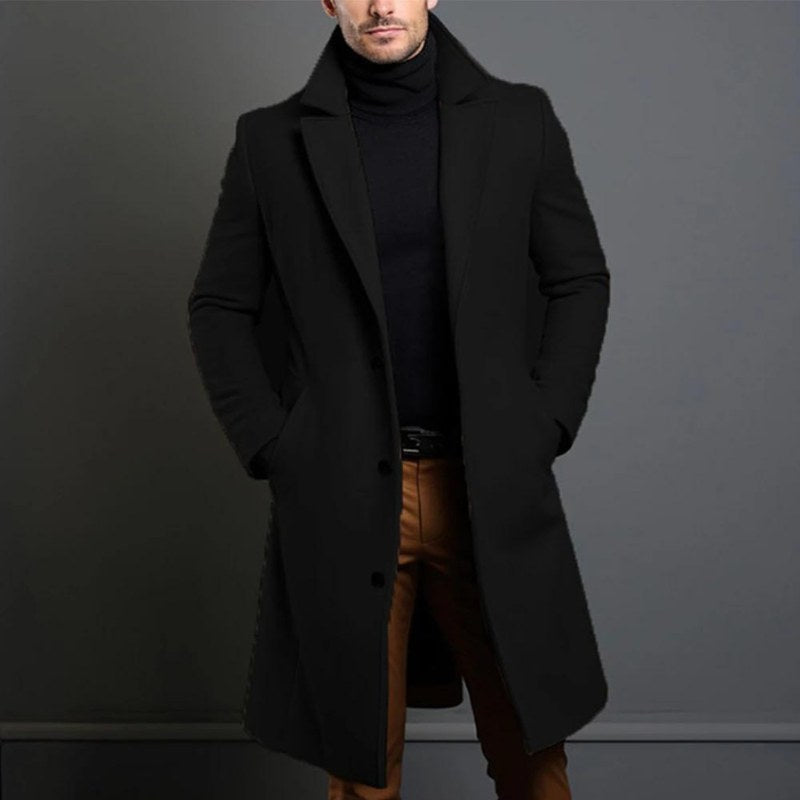 Ferdinand Casual Trench Coat in Black