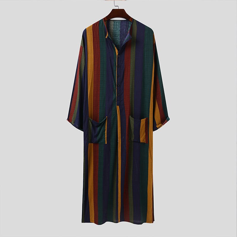 Ferdinand Linen Blend Set with Stand Collar and Pockets in Yellow