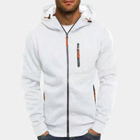 Ferdinand Shirt with Zip Front and Hood in Blanc