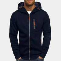 Ferdinand Shirt with Zip Front and Hood in Bleu Marine