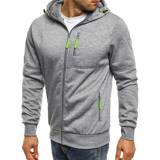 Ferdinand Shirt with Zip Front and Hood in Gris Clair
