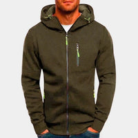 Ferdinand Shirt with Zip Front and Hood in Vert Armée