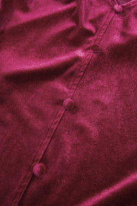 Dahlia Sequin Patchwork Sleeve Button Up Velvet Top