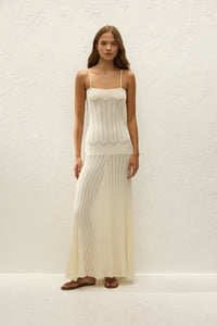 Irene Maxi Dress Maja Pointelle Vintage White - XXL / MAJA POINTELLE - VINTAGE WHITE