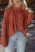 Redwood Burl Chunky Fit Slouchy Textured Knit Sweater Redwood Burl Cotton+