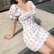 White Casual Floral  Summer Bandage Dress