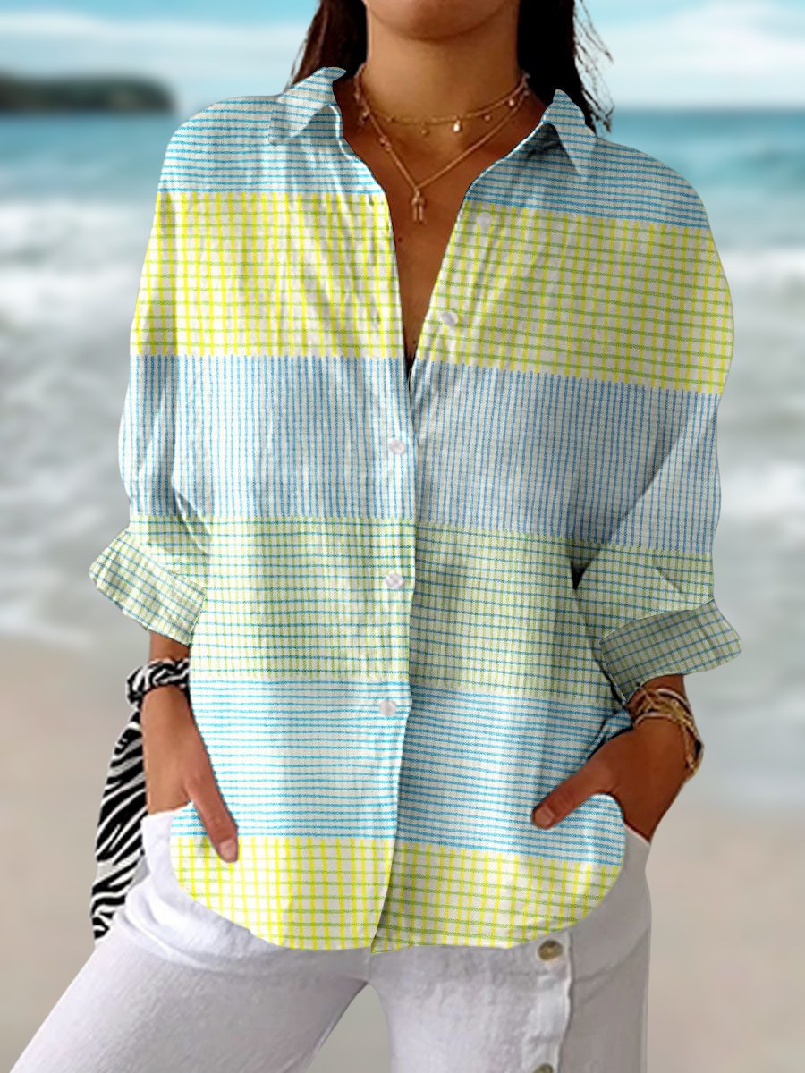 Filippa™ Pastel Grid Blouse in Multicolour
