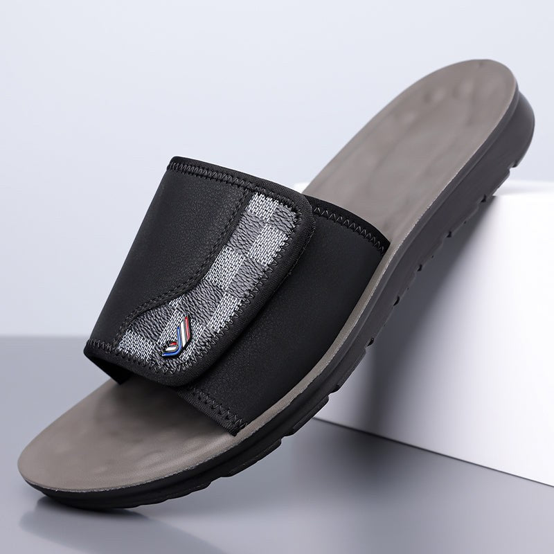 Finn Adjustable Strap Sandal in Charcoal