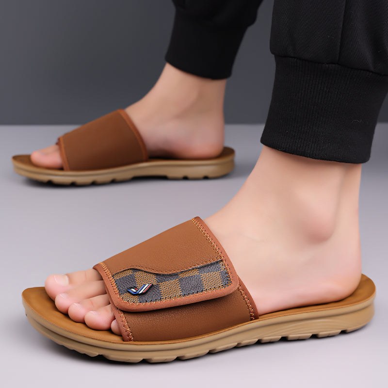 Finn Adjustable Strap Sandal in Sienna Brown