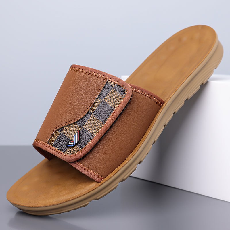 Finn Adjustable Strap Sandal in Sienna Brown