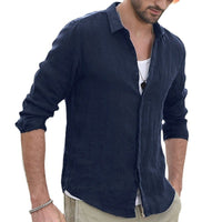 Finn Casual Linen Shirt in Black