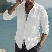 Finn Casual Linen Shirt in White