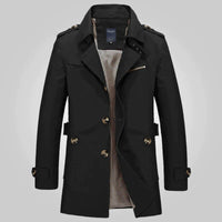Finn Elegant Trench Coat in Black