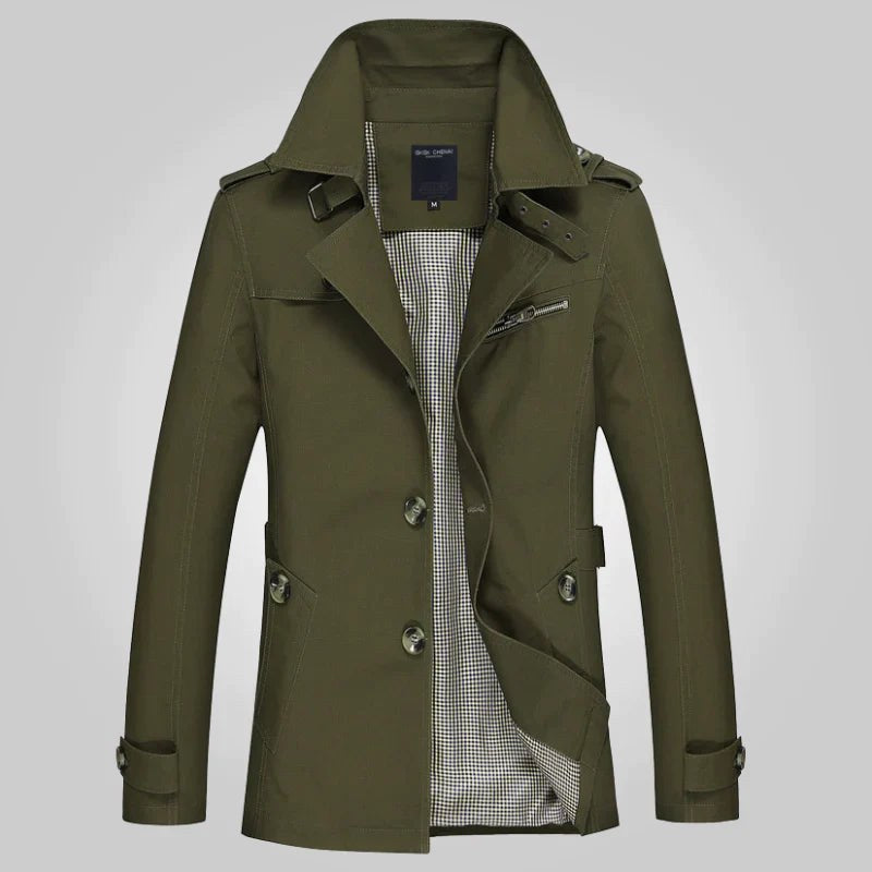 Finn Elegant Trench Coat in Green