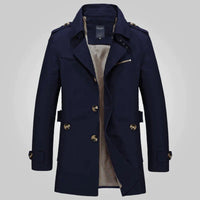 Finn Elegant Trench Coat in Navy
