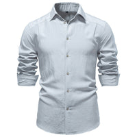 Finn Linen Shirt with Fitted in Graugrün