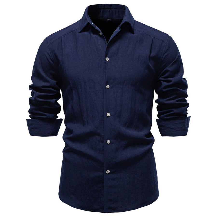 Finn Linen Shirt with Fitted in Navyblau