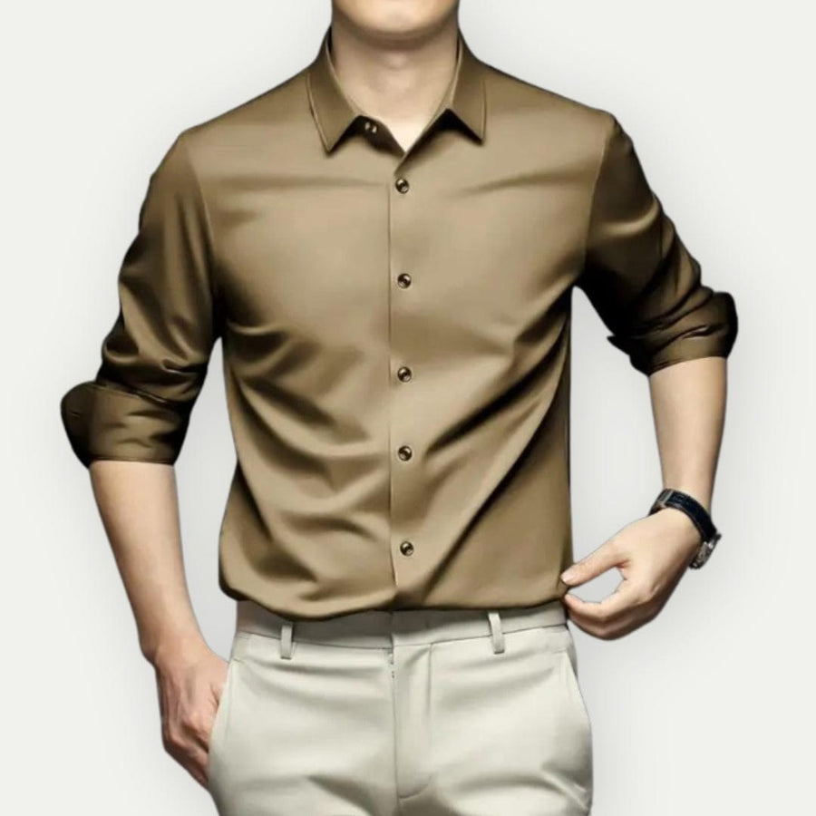 Finn Shirt with Pleated in Beige