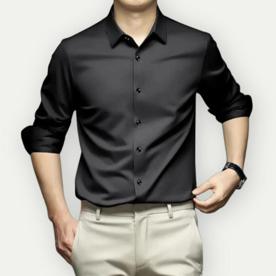 Finn Shirt with Pleated in Black