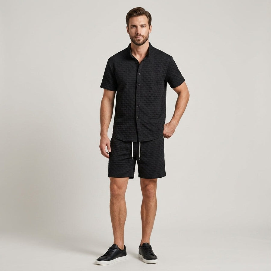 Finn Textured Matching Set in Charcoal