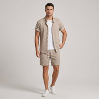 Finn Textured Matching Set in Khaki