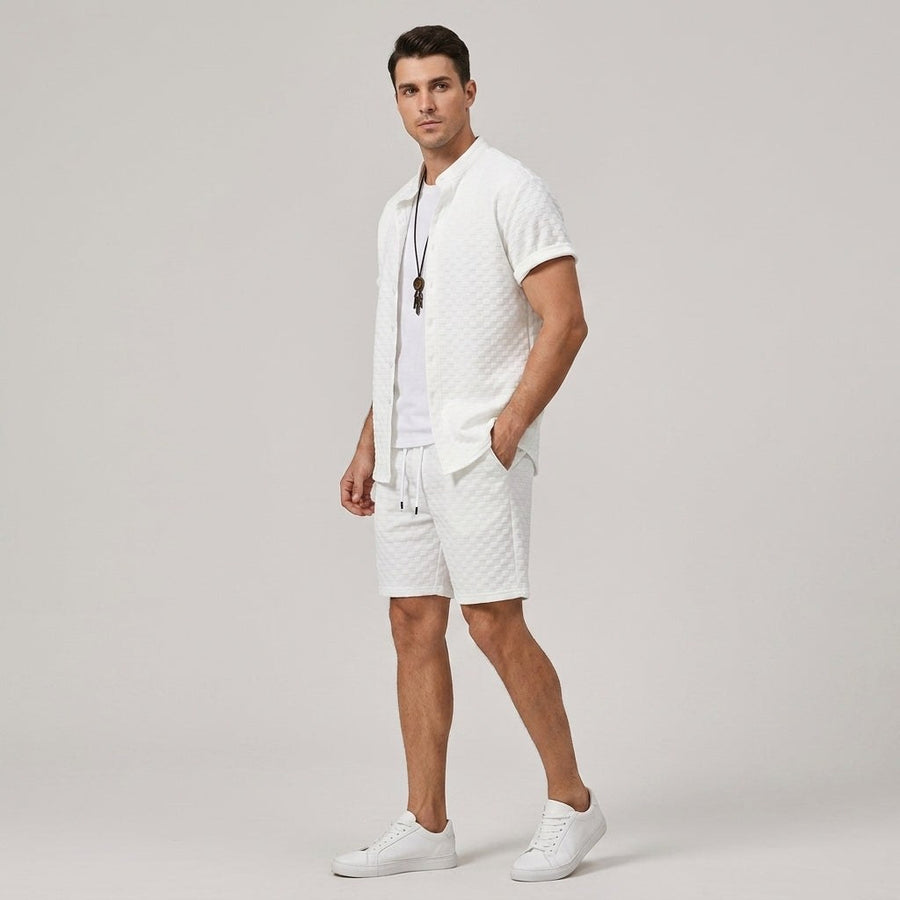 Finn Textured Matching Set in Pearl