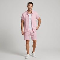 Finn Textured Matching Set in Pink