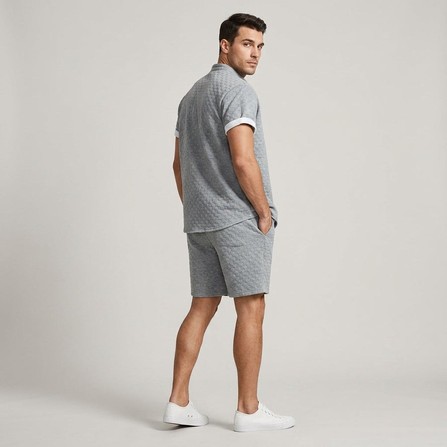 Finn Textured Matching Set in Slate Gray
