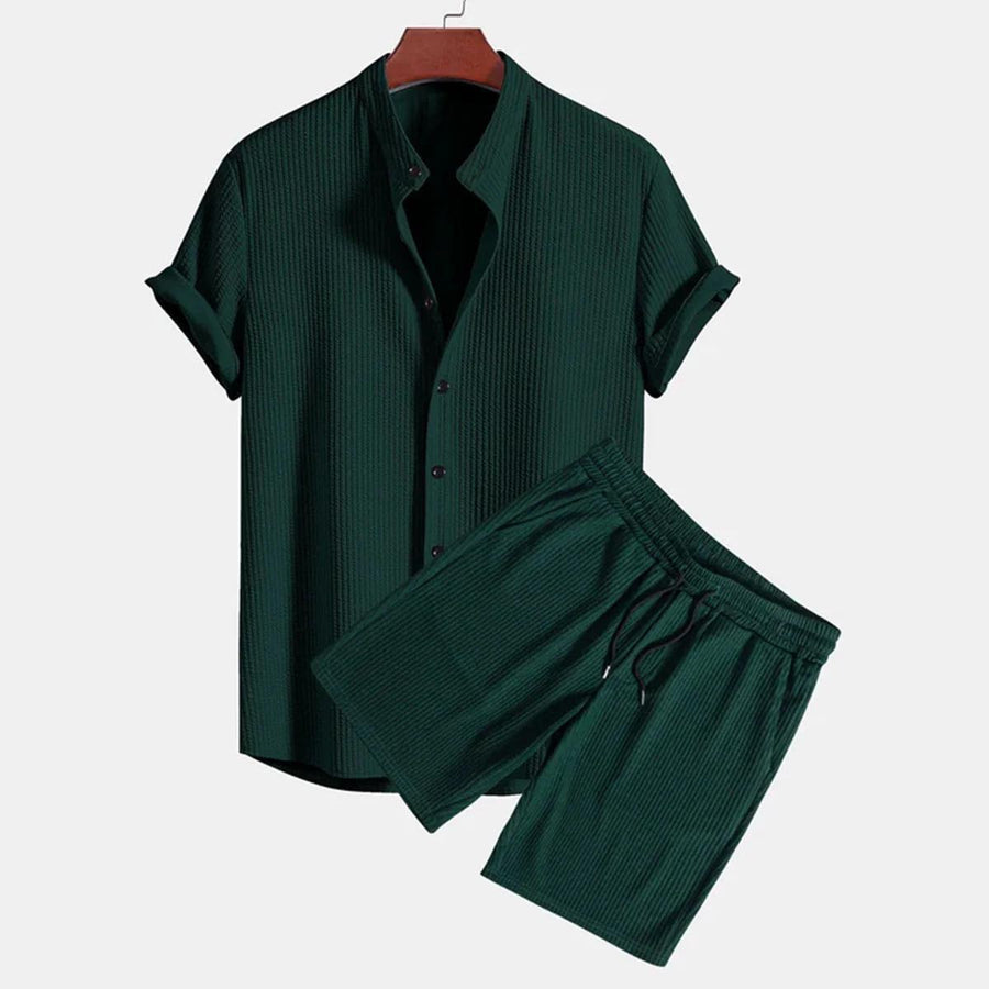 Finn Velvet Shirt in Dark Green