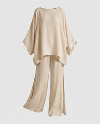 Fiona Elegant Linen Set in Apricot