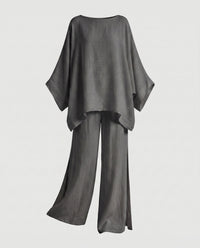 Fiona Elegant Linen Set in Black