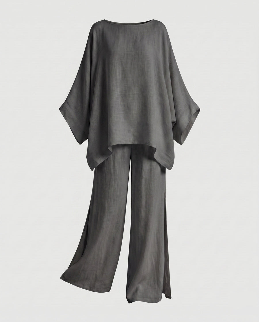 Fiona Elegant Linen Set in Black