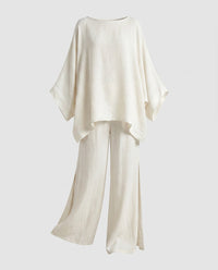 Fiona Elegant Linen Set in White