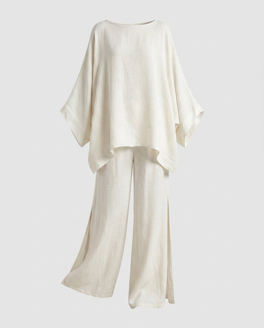Fiona Elegant Linen Set in White