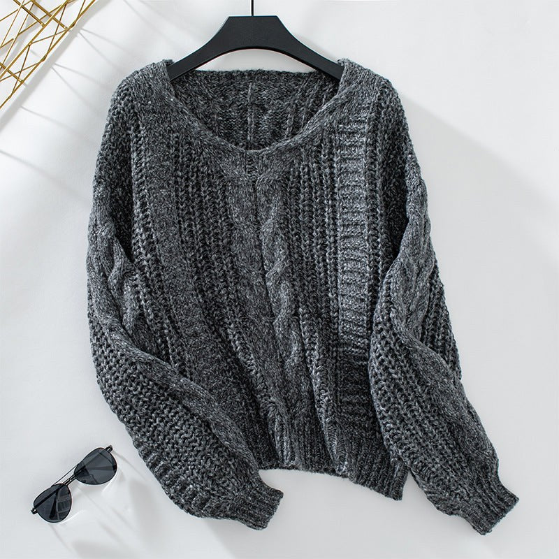 Fiona Knit Sweater with Oversized in Black