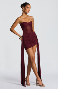 Vivien Mini Dress – Cherry Lacquer