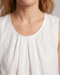 Fleur Airy Linen Top with Pleated
