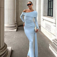 Fleur Evening Dress in Blue