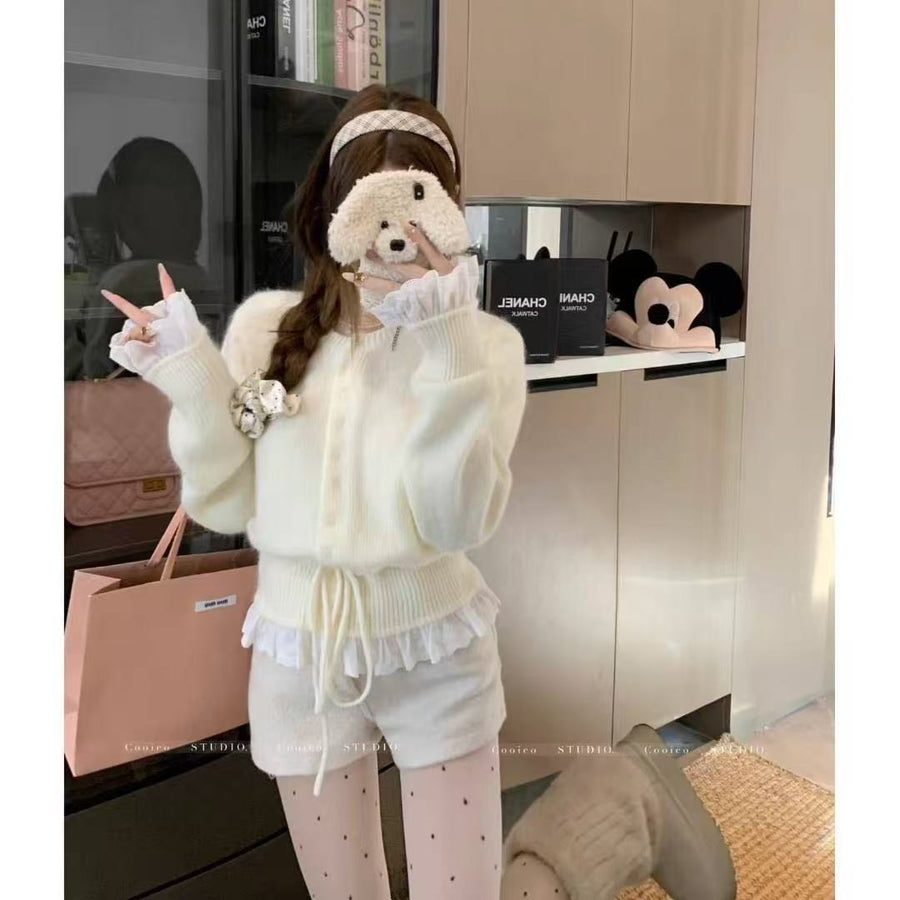 Fleur Knit Cardigan in Cream