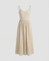 Fleur Linen Maxi Dress in Apricot