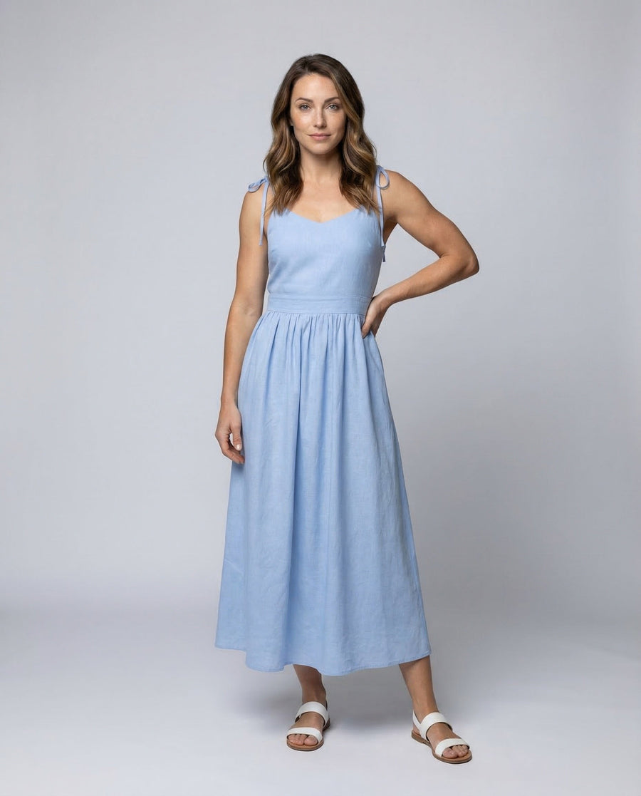 Fleur Linen Maxi Dress