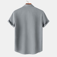Fleur Shirt with Short Sleeve in Light Grey