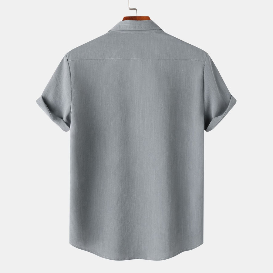 Fleur Shirt with Short Sleeve in Light Grey