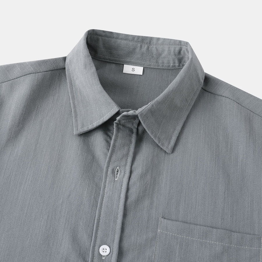 Fleur Shirt with Short Sleeve in Light Grey