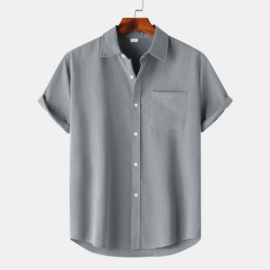 Fleur Shirt with Short Sleeve in Light Grey