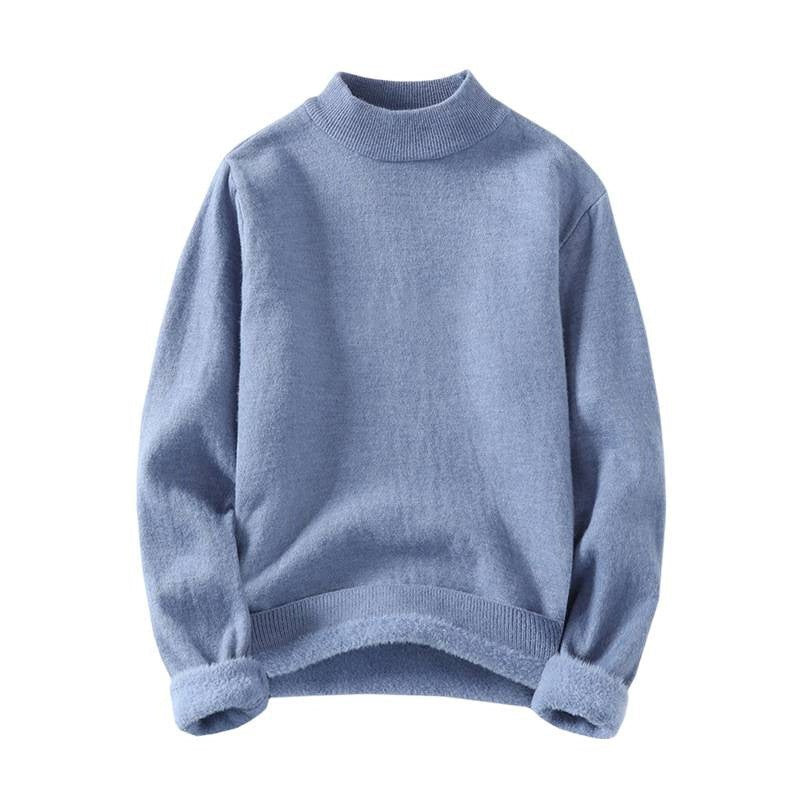 Fleur Sweater with Stand Collar in Black