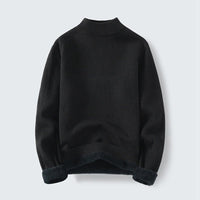 Fleur Sweater with Stand Collar in Black