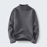 Fleur Sweater with Stand Collar in Dark Grey