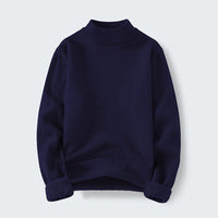 Fleur Sweater with Stand Collar in Navy